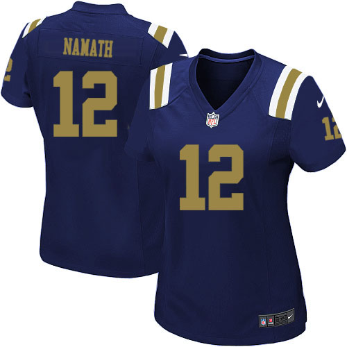 Women's Elite Joe Namath Nike Jersey Navy Blue Alternate - #12 NFL New York Jets